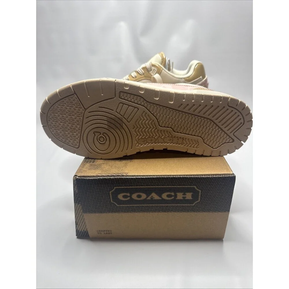 NEW Coach Woman Soho Sneaker With Patent Signature Candy Pink/Light Beige CEE45